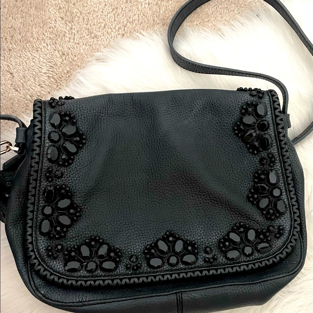 Kate Spade Black Crossbody with Rhinestone Detail and Tassel